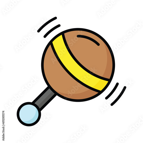 Check this carefully designed icon of baby rattle in trendy style, customizable vector