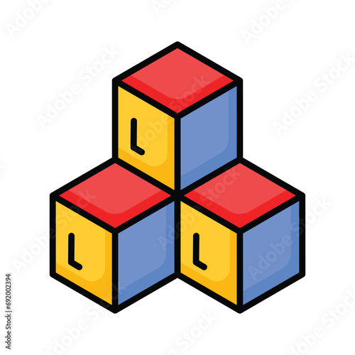 Take a look at this amazing icon of kids blocks, kids plaything vector