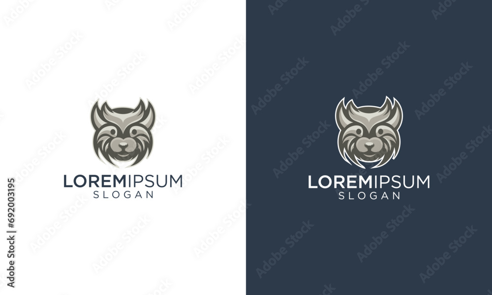collection of cat head mascot logo design vector