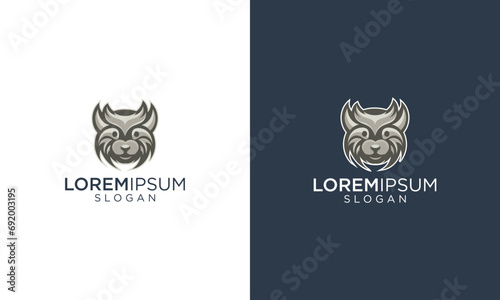 collection of cat head mascot logo design vector