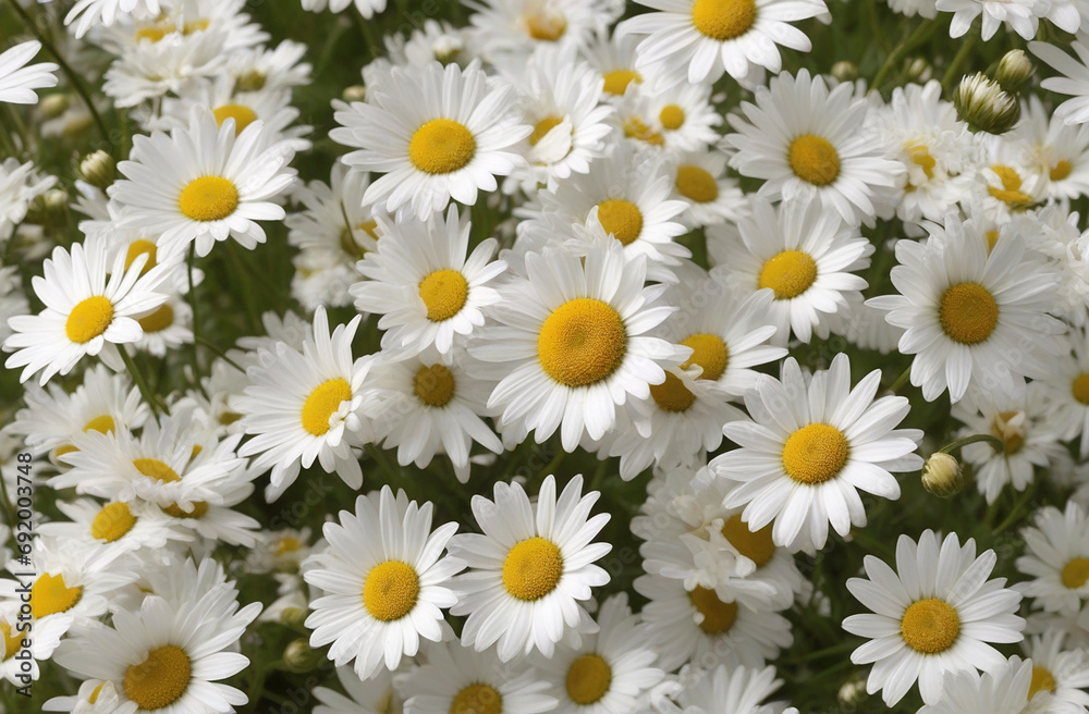Fototapeta premium White Daisy Flowers Background.