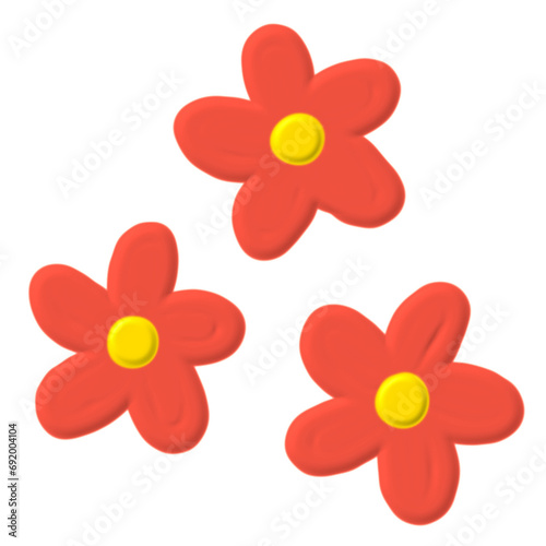 Collection of 3d cute element in cartoon style