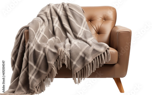 Brown Color Cozy Woolen Throw Blank on White or PNG Transparent Background.
