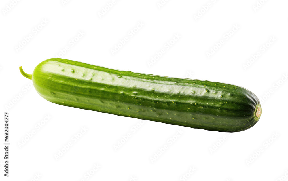 Yummy Green Cucumber on White or PNG Transparent Background.