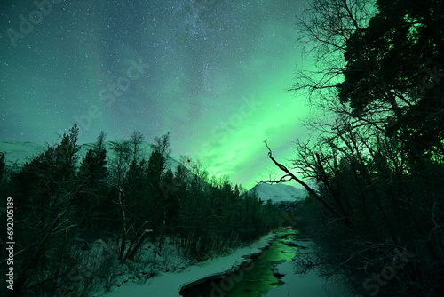 Cuadro en lienzo Auroras Boreales en Tromso - Noruega