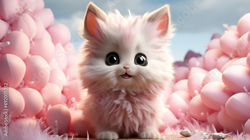 cute pink fluffy kitten