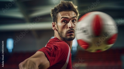 Handball Player Focused on the Ball © Polypicsell