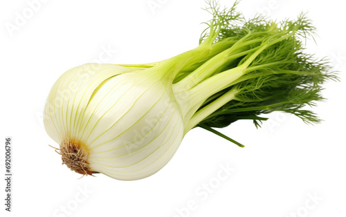 Gorgeous White Fennel Bulb on White or PNG Transparent Background.