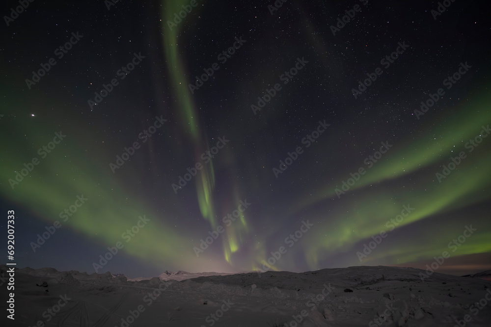 Northern lights over Abisko area during December, Sweden