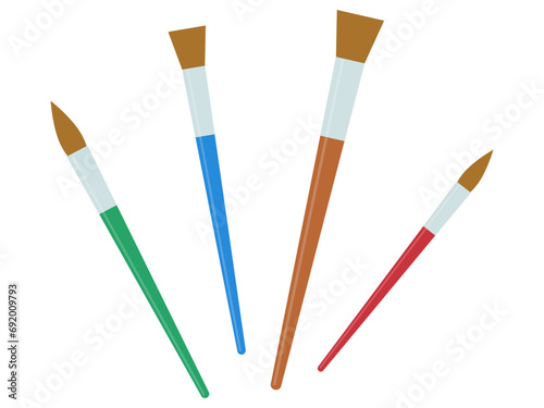 絵を描くカラフルな筆のイラスト