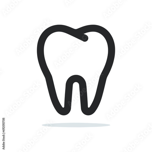 vector illustration in flat linear style tooth icon, dentistry