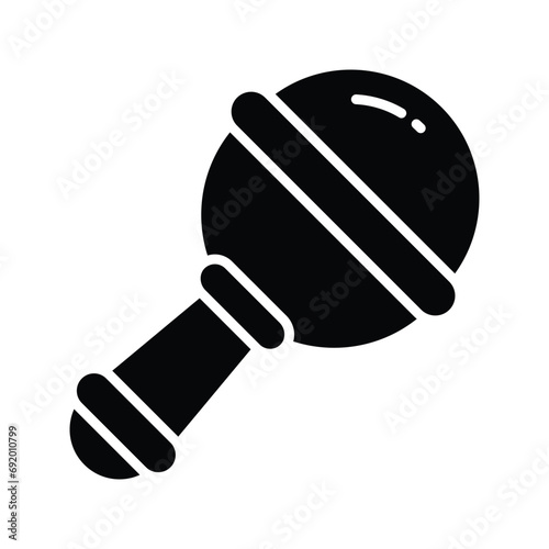 Grab this hand icon of baby rattle icon, crib toy vector, isolated on white background