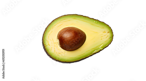 Collection of whole and cut avocado fruits cutout
