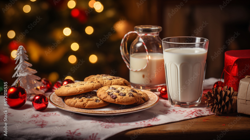 Wholesome Holiday: Child's Desk Set with Milk and Cookies for Santa Wholesome Holiday: Child's Desk Set with Milk and Cookies for Santa