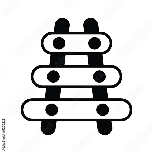 Percussion music instrument, modern design of xylophone, icon of malimba