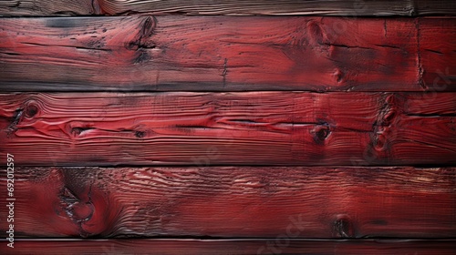 A bold and rustic plank of maroon wood, its knots telling stories of time and nature's touch photo