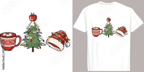 Christmas T-Shirt Design: Festive Merchandise and Hand-Drawn Typography for Christian Quotes on Apparel Fashion