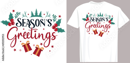 Christmas T-Shirt Design: Festive Merchandise and Hand-Drawn Typography for Christian Quotes on Apparel Fashion