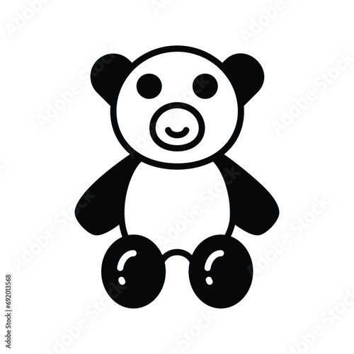 Fototapeta Naklejka Na Ścianę i Meble -  Teddy bear icon in trendy design style, cute teddy bear vector for kids playing