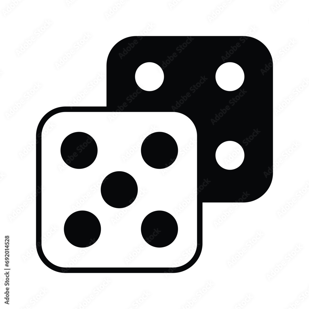 Icon of casino game accessories, dice vector design, ludo dice game in modern style Icon of casino game accessories, dice vector design, ludo dice game in modern style