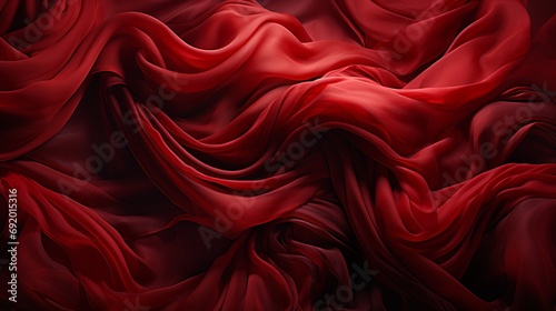 A vibrant and alluring piece of art, featuring a maroon fabric cascading over a peachy red backdrop, evoking a sense of passion and beauty photo