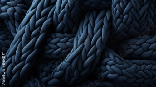 Obraz na płótnie Softly woven strands intertwine to create a cozy haven, inviting you to wrap yourself in the warmth of this intricately crafted knitted rope blanket w salonie