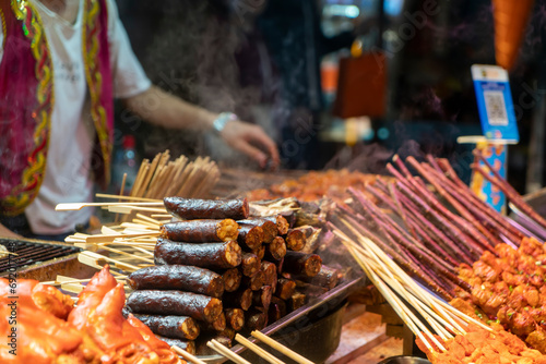 Barbecue stalls in the food street