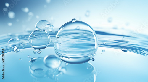 Close-up of Cosmetic Moisturizer Bubble on Water Surface - Rejuvenating Skincare Treatment for Health and Wellness in Spa and Beauty Therapy.