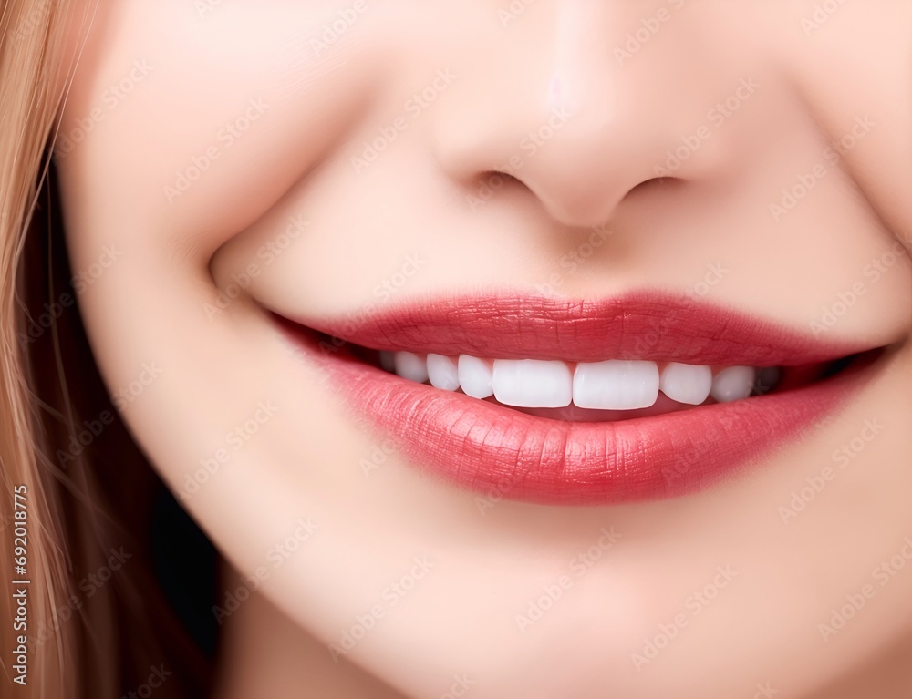 Fototapeta premium Woman smile. AI generated illustration