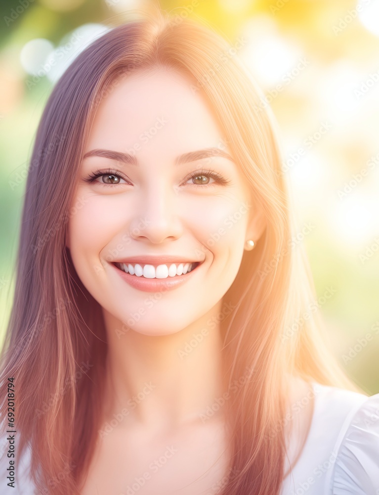 Pretty woman portrait. AI generated illustration
