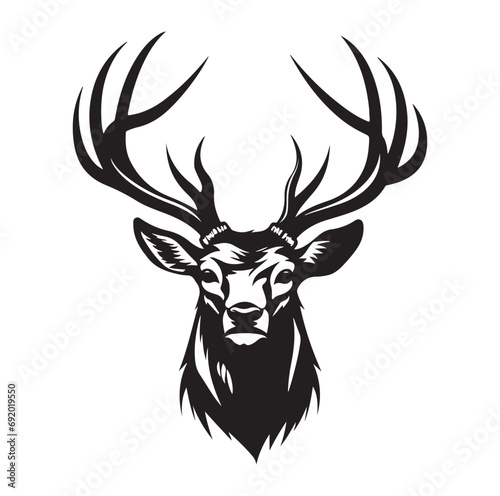 Deer head silhouette vector Illustration  