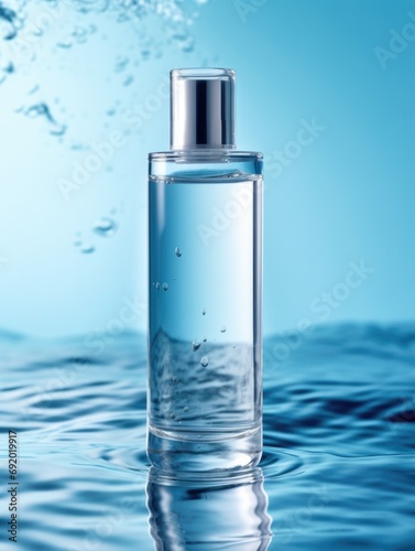 Wallpaper Mural transparent bottle on water background, ai Torontodigital.ca