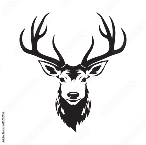 Deer head silhouette vector Illustration, 