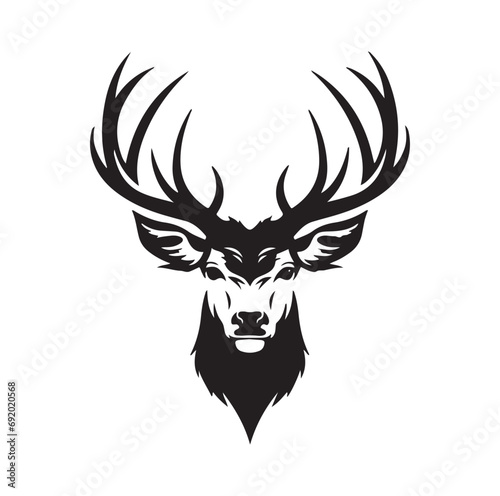 Deer head silhouette vector Illustration, 