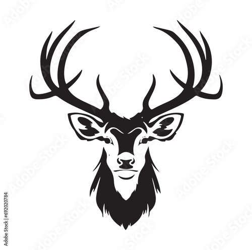 Deer head silhouette vector Illustration, 