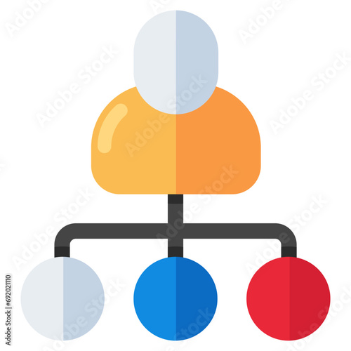 A modern design icon of user network