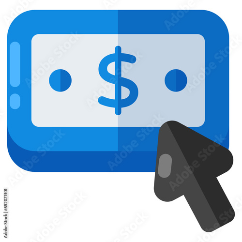 Conceptual flat design icon of pay per click