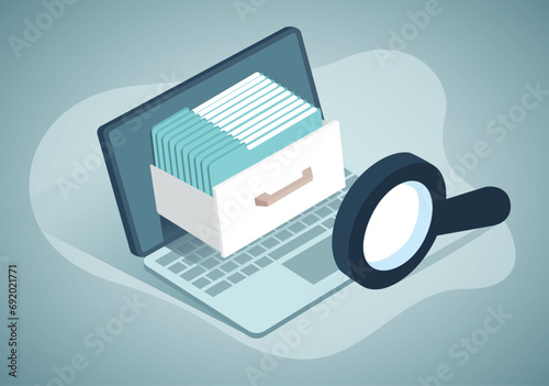 Search file, Big data, technology concept.