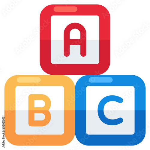        Editable design vector of abc blocks 