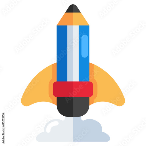 Creative design icon of writing launch 