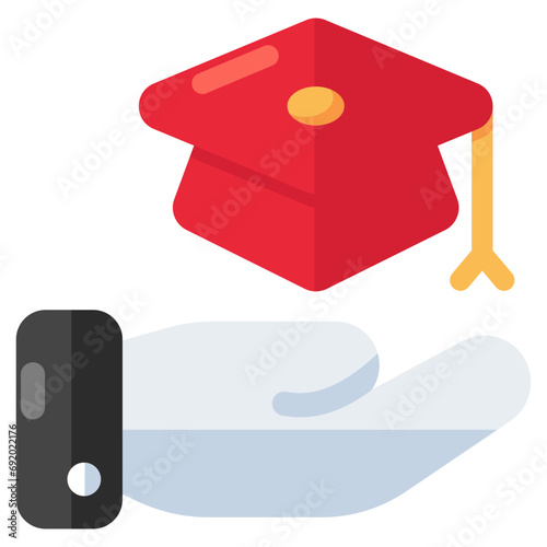 Academic cap icon, vector design of mortarboard