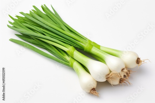Fresh Green Onion Isolated On White Background