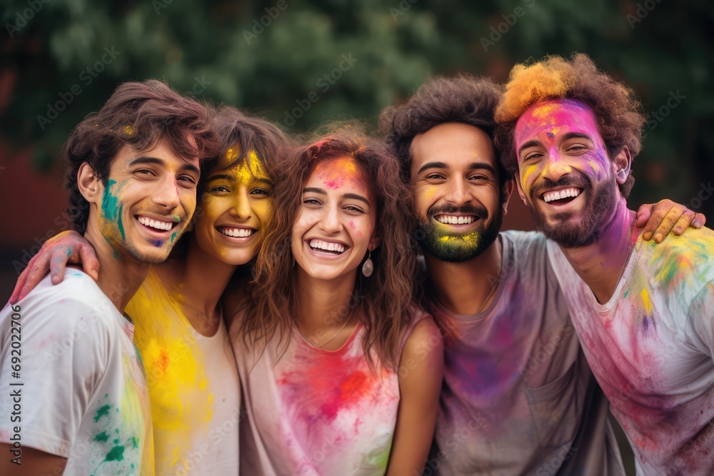 Group Of Friends Come Together To Celebrate Holi Party