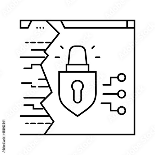 hacking attempt cyberbullying line icon vector. hacking attempt cyberbullying sign. isolated contour symbol black illustration
