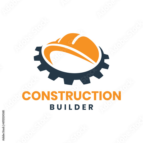 Construction Builder Logo design modern and simple concept for Industrial Builders and industry workers