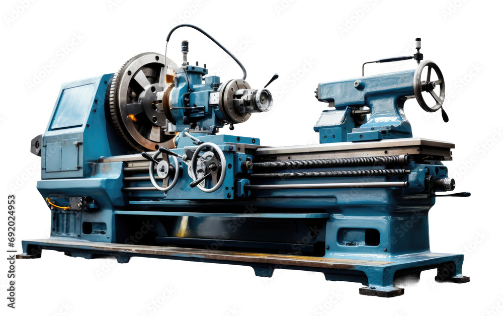 Colorful Heavy Duty Industrial Lathe Machine on White or PNG Transparent Background. Colorful Heavy Duty Industrial Lathe Machine on White or PNG Transparent Background.