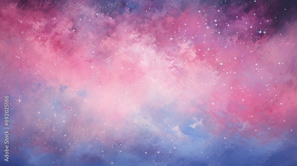 A mesmerizing galaxy of stars against a gradient pink and blue cosmic canvas.