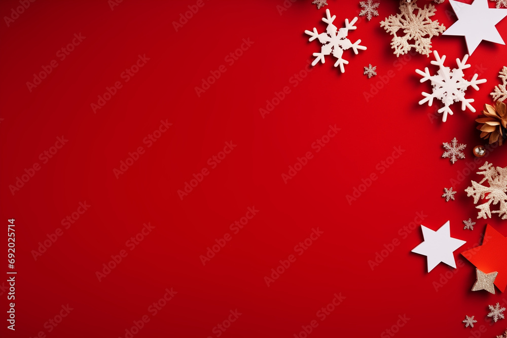 Creative Christmas background with New Year decorations