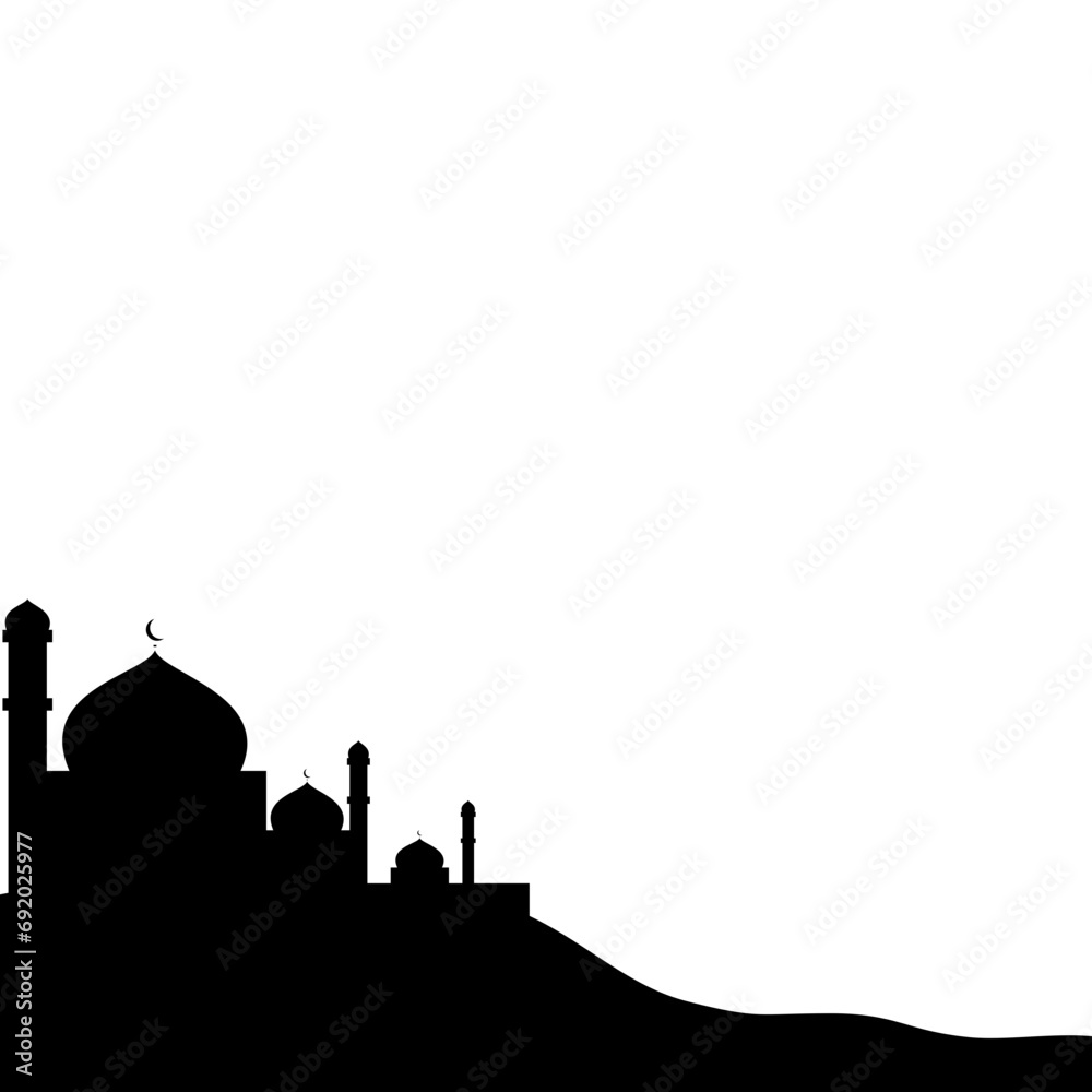 Silhouette Mosque Islamic Frame
