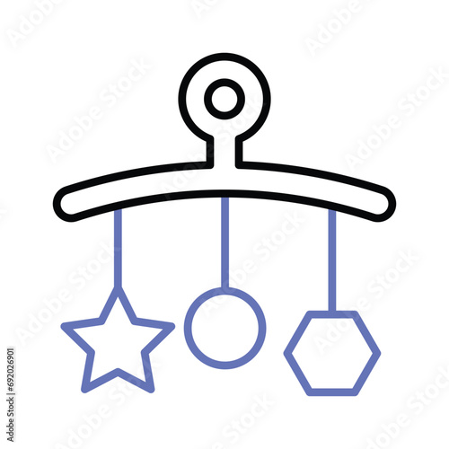 Grab this hand icon of baby rattle icon, crib toy vector, isolated on white background